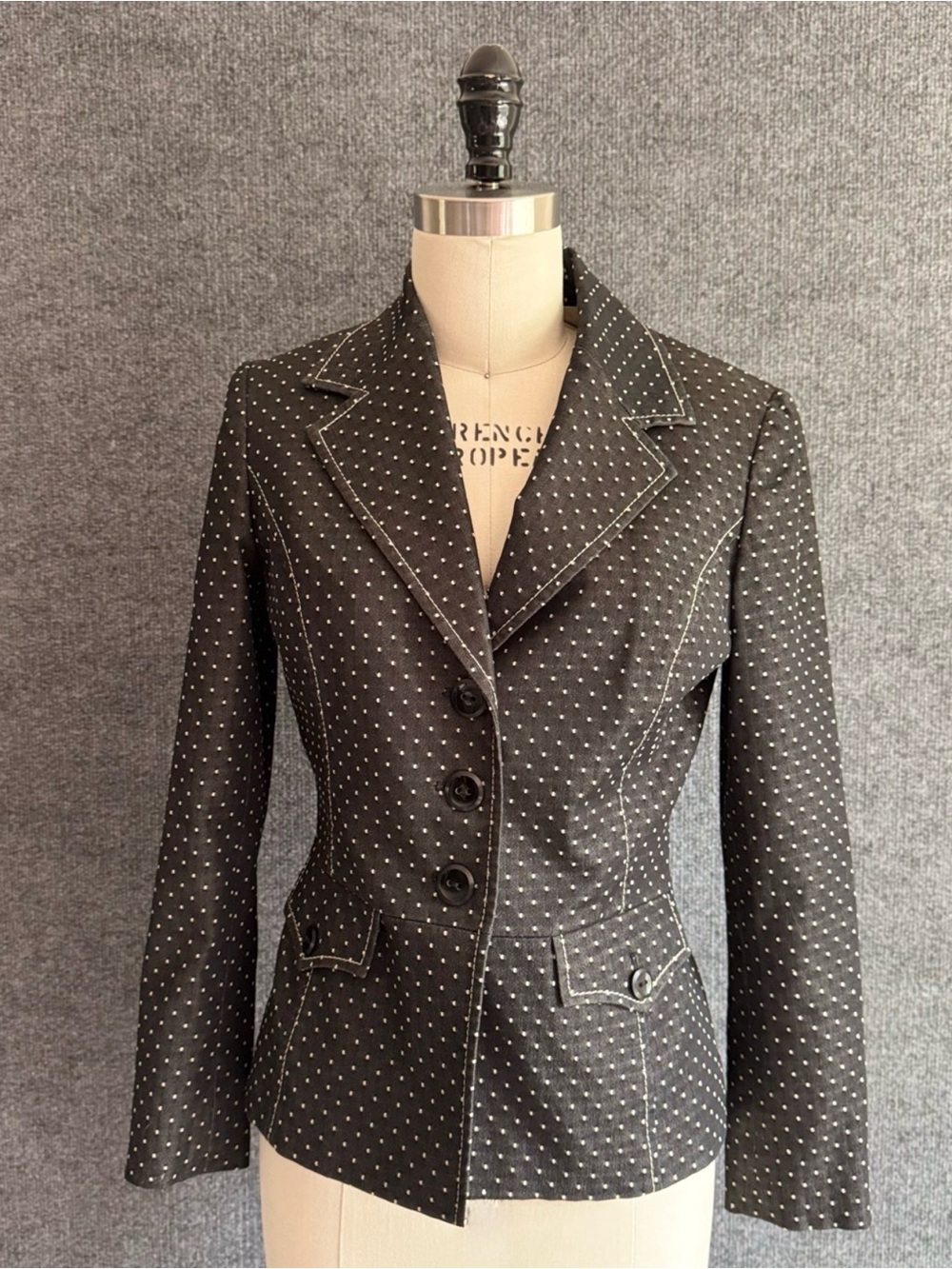 Classiques Entier Brown Polka Dot Tailored Blazer Petite 0